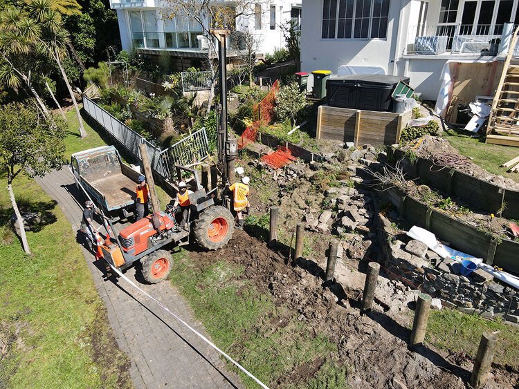 King Group retaining wall construction